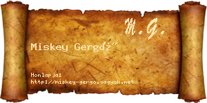 Miskey Gergő névjegykártya